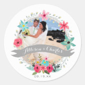 Pink Aquamarin Blue Gray personalisieren Sie Ihr H Runder Aufkleber (Vorderseite)