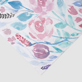 Pink Aquamarin Blue Spring Watercolor Blume Muster Seidenpapier (Ausschnitt)