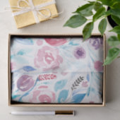 Pink Aquamarin Blue Spring Watercolor Blume Muster Seidenpapier (Geschenk)