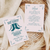 Pink Aquamarin Cowgirl Bachelorette Social Club Einladung