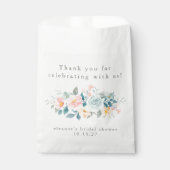 Pink Aquamarin floral Brautparty Custom Vielen Dan Geschenktütchen (Vorderseite)