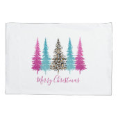 Pink Aquamarin Glam Weihnachten Kissenbezug (Rückseite)