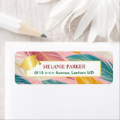 Pink Aquamarin Gold Abschluss Rücksendeadresse (Insitu)