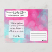 Pink aquamarin Lavendel Aquarell Vielen Dank Postkarte (Rückseite)