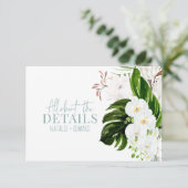 Pink, aquamarin + orchid, tropisch-blumengeschmück save the date (Stehend Vorderseite)