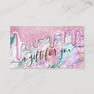 Pink Aquamarin Pearl Opal Glitzer Tropfen Geschenk Visitenkarte