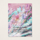 Pink Aquamarin Pearl Opal Glitzer Tropfen mit Anze (Rückseite)