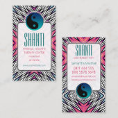 Pink Aquamarin Shanti YinYang NewAge Yoga Business Visitenkarte (Vorne/Hinten)