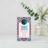 Pink Aquamarin Shanti YinYang NewAge Yoga Business Visitenkarte (Stehend Vorderseite)