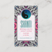 Pink Aquamarin Shanti YinYang NewAge Yoga Business Visitenkarte (Vorderseite)