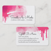 Pink Aquarell Backbäckerei Koch Visitenkarte (Vorne/Hinten)