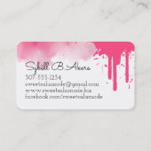 Pink Aquarell Backbäckerei Koch Visitenkarte (Rückseite)