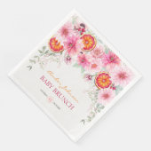 Pink Aquarell Blume & Citrus Baby Dusche Serviette (Ecke)