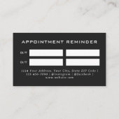 Pink Aquarell Blume Diamant Glitzer Salon Schwarz Terminkarte (Rückseite)