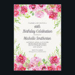 Pink Aquarell Blumengrün 60. Geburtstag Einladung<br><div class="desc">Hellrosa Aquarellblumen und Grünpflanzen 60. Geburtstag Einladung. Kontaktieren Sie uns für Hilfe bei der Anpassung oder der Anpassung von Produkten.</div>