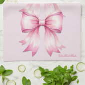 Pink Aquarell Bow Print Kitchtuch Geschirrtuch (Gefaltet)