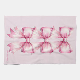 Pink Aquarell Bow Print Kitchtuch Geschirrtuch