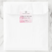 Pink Aquarell-Chic-Etiketten Quadratischer Aufkleber (Tasche)