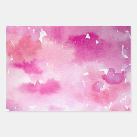 Pink Aquarell Gefärbte Krawatte Design Pinks bemal Geschenkpapier Set (Vorderseite)