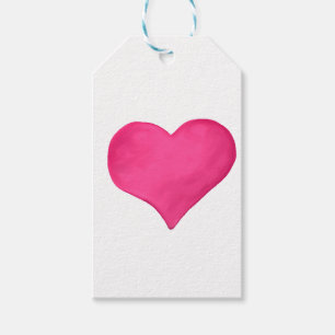 Pink-Aquarell-Herz Geschenkanhänger