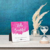 Pink Aquarell Paint Spritzer Hallo Beautiful Fotoplatte (InSitu)