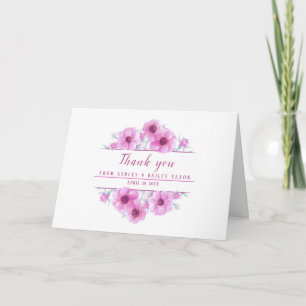 Pink Aquarellfarben Anemone Blume Art danke Karte