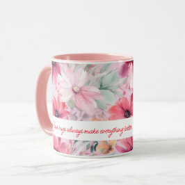 Pink-Aquarellfarben-Blume drucken | Geschenk für M Tasse