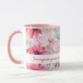 Pink-Aquarellfarben-Blume drucken | Geschenk für M Tasse (Links)