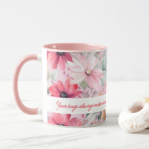 Pink-Aquarellfarben-Blume drucken   Geschenk für M Tasse