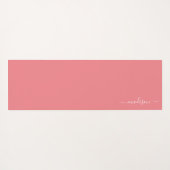 Pink | Aquarellfarben Blume Monogramm Yoga Mat Yogamatte (Rückseite (Horizontal))