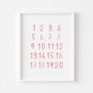 Pink-Aquarellfarben-Plakat Poster
