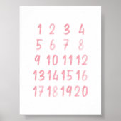 Pink-Aquarellfarben-Plakat Poster (Vorne)