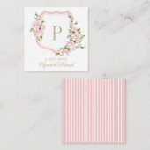 Pink Aquarellfarben Wappen nach Maß Geschenkverpac Mitteilungskarte (Vorne/Hinten)