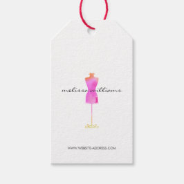 Pink Aquarellkleid Mannequin Mode Boutique Geschenkanhänger