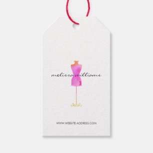 Pink Aquarellkleid Mannequin Mode Boutique Geschenkanhänger