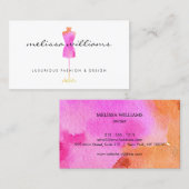 Pink Aquarellkleid Mannequin Mode Boutique Visitenkarte (Vorne/Hinten)