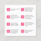 Pink Aquarellkörper-Skulptur Vor/nach Behandlung Quadratische Visitenkarte (Rückseite)