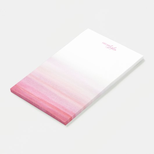 Pink-Aquarellmuster A Note from Notepad Post-it Klebezettel (angewinkelt)