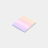 Pink Aquarellpastelltypografie-Monogramm Post-it Klebezettel (angewinkelt)