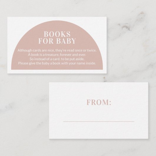 Pink Arch Books for Baby Shooting Begleitkarte (Vorne/Hinten)