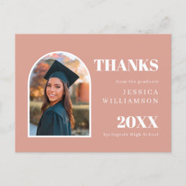 Pink Arch Modern Foto Abschluss Vielen Dank Postkarte