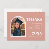 Pink Arch Modern Foto Abschluss Vielen Dank Postkarte (Vorne/Hinten)