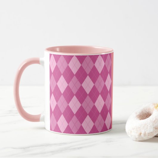 Pink Argyll Tasse (Mit Donut)