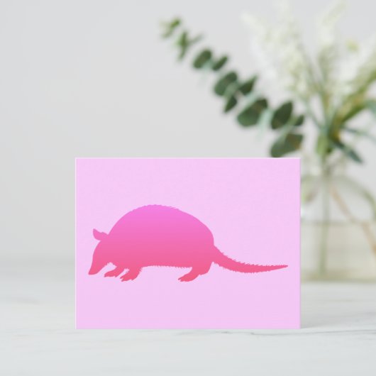 Pink Armadillo Postkarte (Stehend Vorderseite)