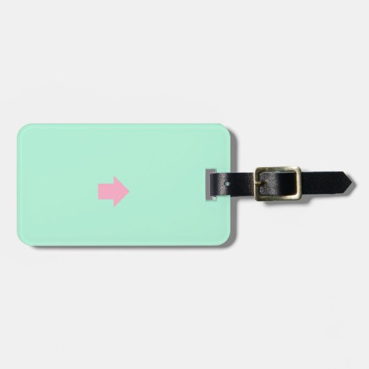 Pink Arrow Gepäckanhänger mit Ledergurt (Vorderseite horizontal)