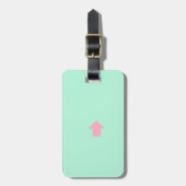 Pink Arrow Gepäckanhänger mit Ledergurt (Vorderseite vertikal)