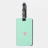 Pink Arrow Gepäckanhänger mit Ledergurt (Rückseite vertikal)