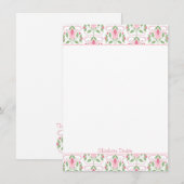 Pink Art Deco Baby Dusche Danke Notizen (Vorne/Hinten)