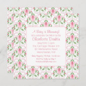 Pink Art Deco Kinderdusche Einladung (Vorne/Hinten)