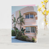 PINK ART DECO MIAMI BEACH CLASSY BIRTHDAY CARD KARTE (Gelbe Blume)